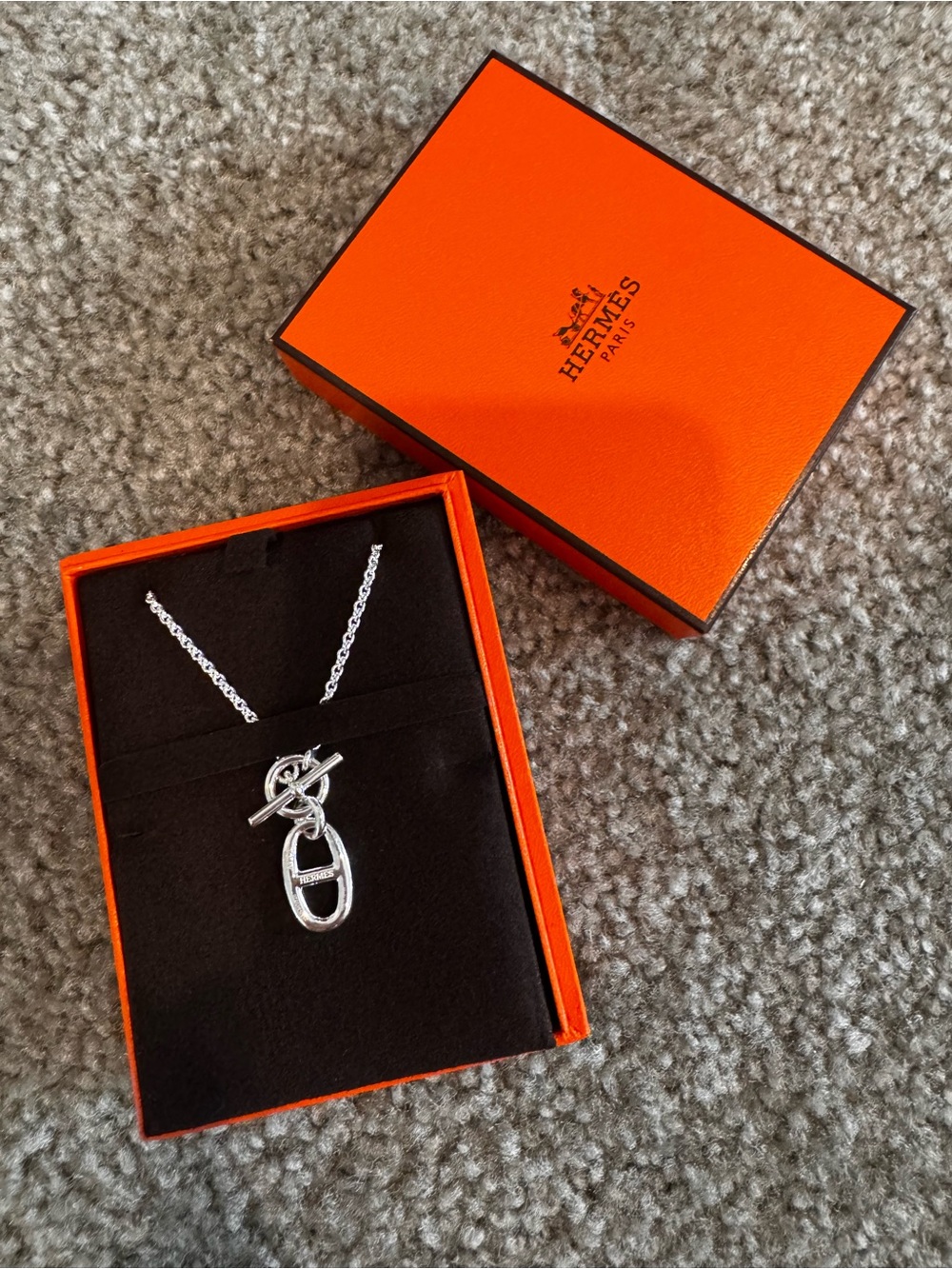 Hermes Chaine d'Ancre Pendant Necklace silver chain necklace